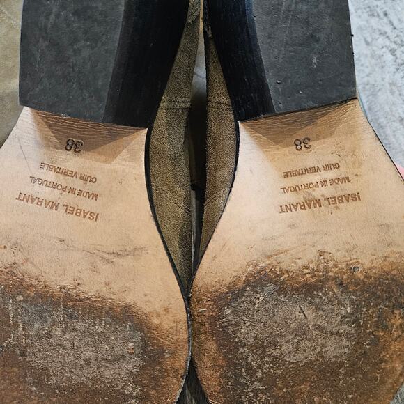 Isabel Marant Denvee Suede Knee High Boots Women EU 38 US 8 Taupe Western - Picture 12 of 16